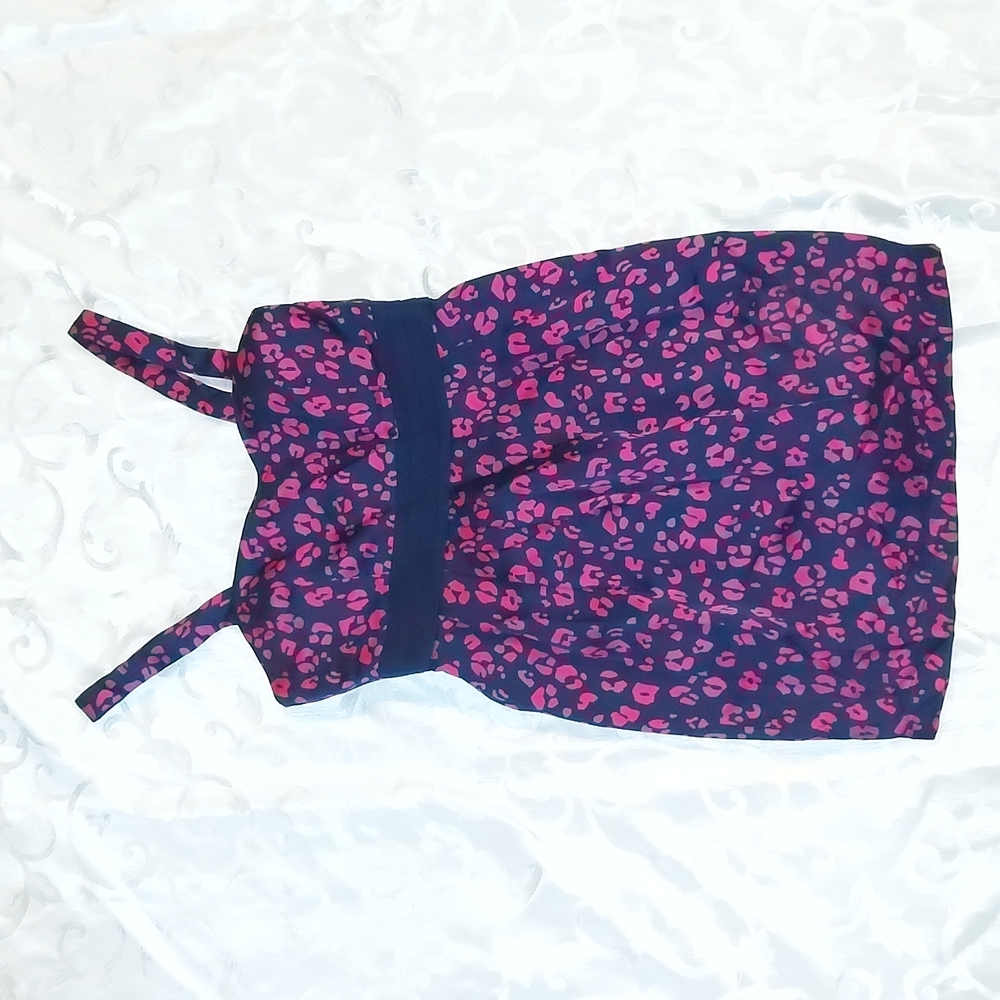 Forever 21 pink navy cheetah leopard pink bubble mini dress